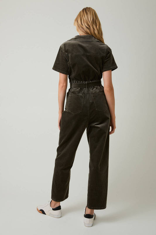 Velvet Olive Zip Up Utility Jumpsuit