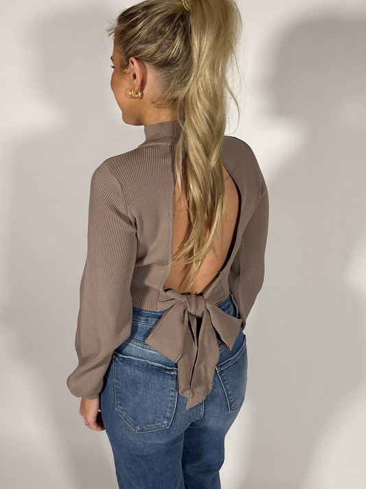 Open Back Bow Sweater