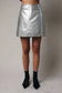 Foil Faux Leather Mini Skirt