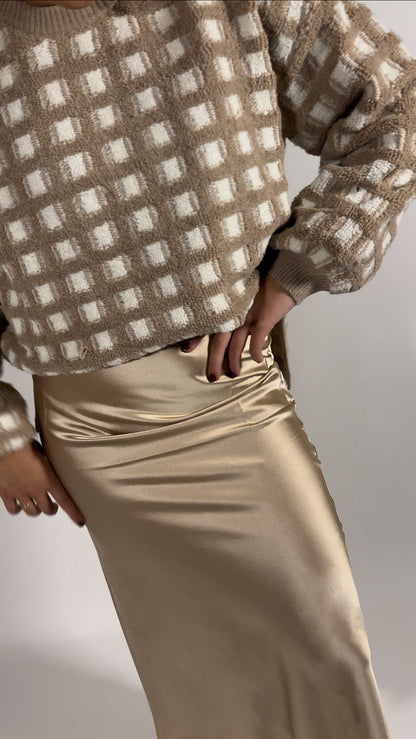 Midi Satin Skirt