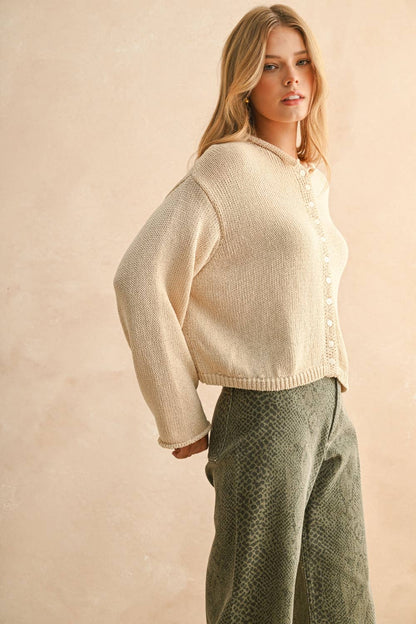 LIGHT WEIGHT BUTTON FRONT CARDIGAN