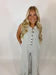 Wide Leg Button-up Loose Fit Solid Knit Jumpsuit
