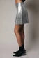 Foil Faux Leather Mini Skirt