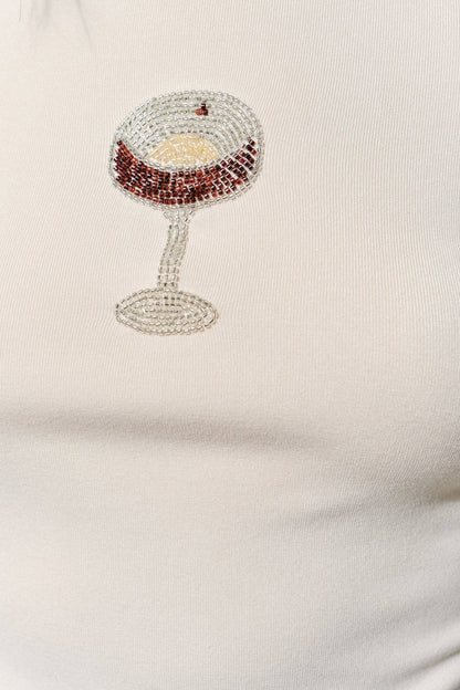 COLLEEN ESPRESSO MARTINI BEADED TOP - Fun