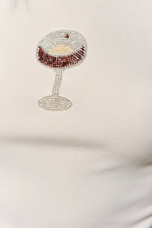 COLLEEN ESPRESSO MARTINI BEADED TOP - Fun